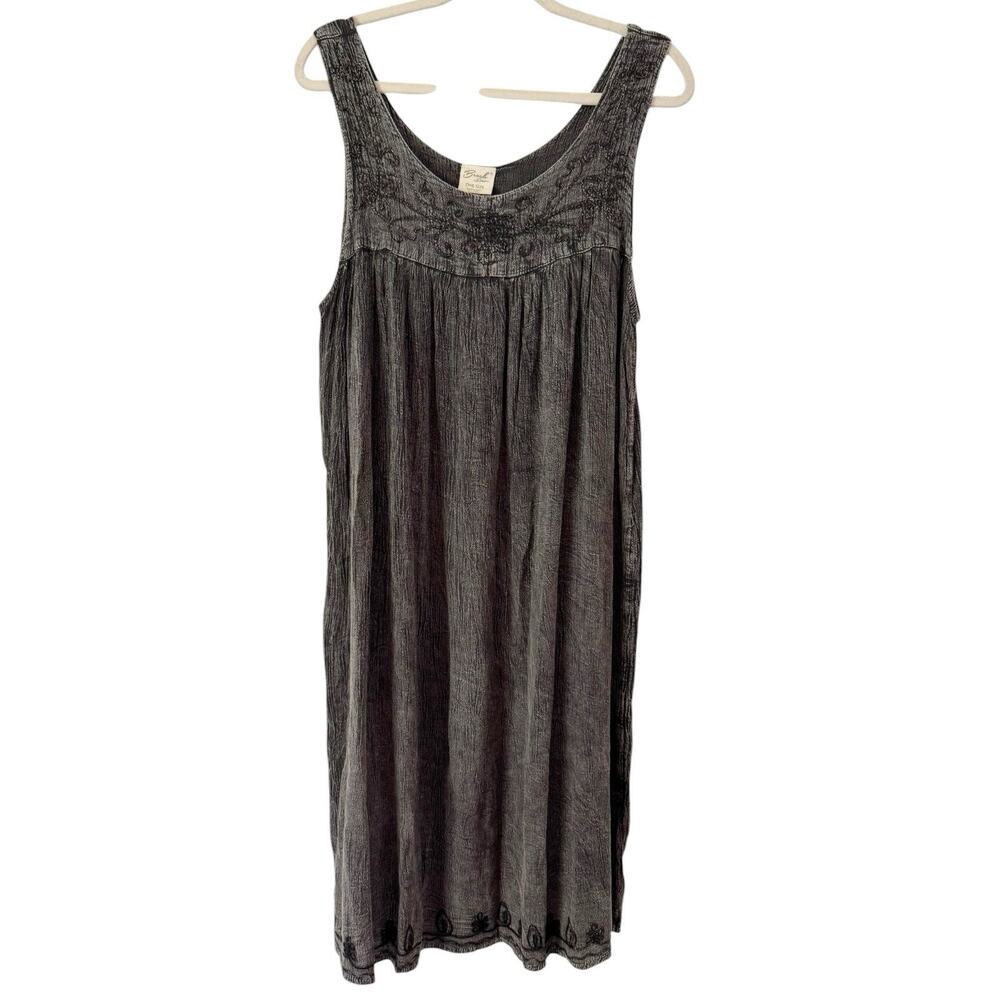 Beach By Exist Black Embroidered Swim Cover Up Midi Dress One Size